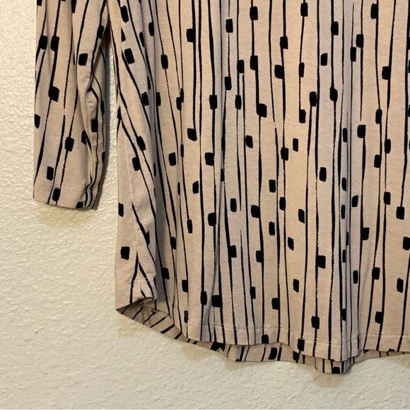 JM COLLECTION Tunic Top Women’s MPTan Black Scoop Neck 3/4 Sleeve Rayon Spandex. - Picture 4 of 9